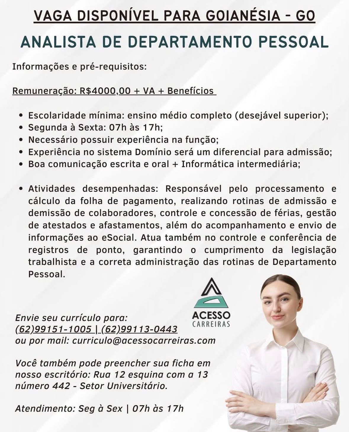 ANALISTA DE DEPARTAMENTO PESSOAL